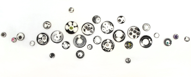 Klari Reis, ‘Hypochondria, 30 pieces, Noir’, 2019, Sculpture, Petri Dishes, Tee Nuts and Steel Rods, Cynthia Corbett Gallery