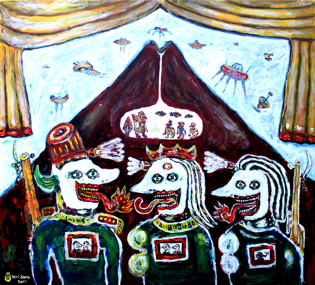 Heri Dono, ‘The Future Political Stage’, 2011, Painting, Acrylic on canvas, The Columns Gallery