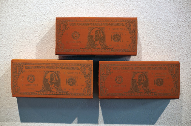 ±MaisMenos±, ‘A Brick Of Nothing’, 2013, Mixed Media, Laser- carved brick, Underdogs Gallery