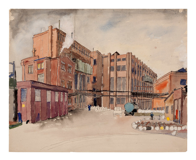 Carl Grossberg, ‘Weißer Rauch (Fabrikhof)’, ca. 1933, Galerie Michael Hasenclever