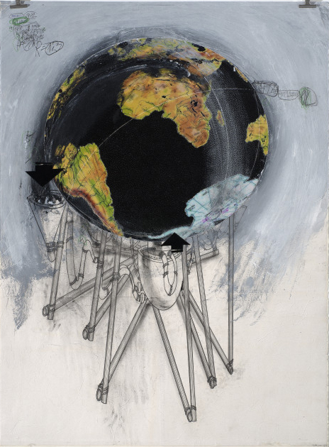 Mrdjan Bajic,
Globe, 2012
Collage on rice paper
170 x 125 cm Mrdjan Bajic,
Globe, 2012
Collage on rice paper
170 x 125 cm