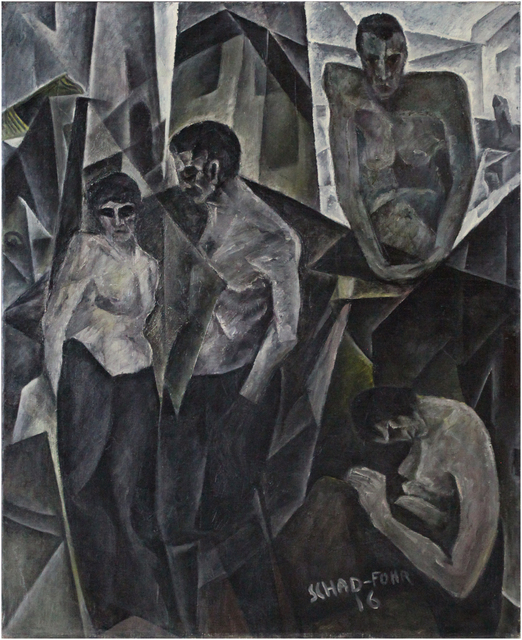 Christian Schad, ‘La rue des vices’, 1916, Painting, Oil on canvas, Galerie Bromer