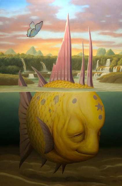 Matt Dangler, ‘Transcendental Falls’, 2020, Painting, Oil on mounted panel, Haven Gallery