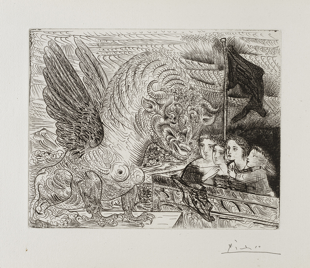 Pablo Picasso, ‘Harpye à tête de Taureau, et quatre petites Filles sur une Tour surmontée d'un Drapeau noir’, 1931, Frederick Mulder