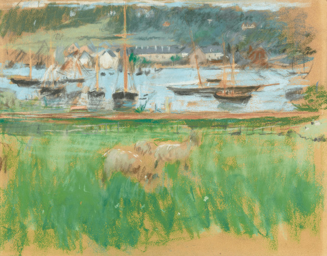 Berthe Morisot, ‘Bassin de Port de Fécamp’, ca. 1874, Drawing, Collage or other Work on Paper, Pastel on paper laid on board, M.S. Rau