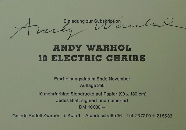 Andy Warhol, ‘10 Electric Chairs’, 1971, Bengtsson Fine Art