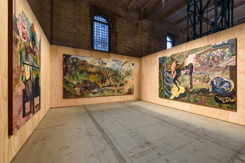 Installation view of Michael Armitage, various works, 2019, at the 58th International Art Exhibition - La Biennale di Venezia, May You Live In Interesting Times. Photo by Andrea Avezzù. Courtesy of La Biennale di Venezia. Installation view of Michael Armitage, various works, 2019, at the 58th International Art Exhibition - La Biennale di Venezia, May You Live In Interesting Times. Photo by Andrea Avezzù. Courtesy of La Biennale di Venezia.