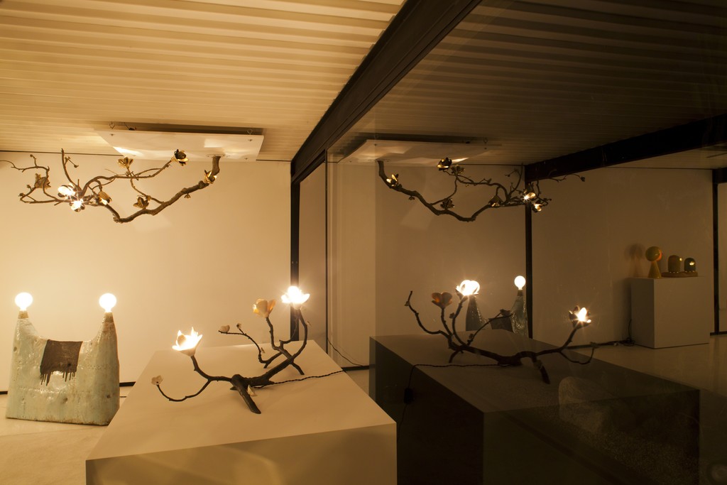 David Wiseman
Unique large ceiling mounted Branch illuminated sculpture in brushed bronze with polished bronze magnolia blossoms. 2012. 72”(L) x 34”(W) x 25”(H)
David Wiseman
Unique bronze table branch illuminated sculpture with porcelain blossoms. 2009. 43” (L) x 23” (W) x 16.5” (H)
Lee Hun Chung
Sky blue double lamp Glazed Ceramic, incandescent light bulbs, 2010 100W x 15D x 90H cm 39.3W x 6D x 35.4H Inches David Wiseman
Unique large ceiling mounted Branch illuminated sculpture in brushed bronze with polished bronze magnolia blossoms. 2012. 72”(L) x 34”(W) x 25”(H)
David Wiseman
Unique bronze table branch illuminated sculpture with porcelain blossoms. 2009. 43” (L) x 23” (W) x 16.5” (H)
Lee Hun Chung
Sky blue double lamp Glazed Ceramic, incandescent light bulbs, 2010 100W x 15D x 90H cm 39.3W x 6D x 35.4H Inches