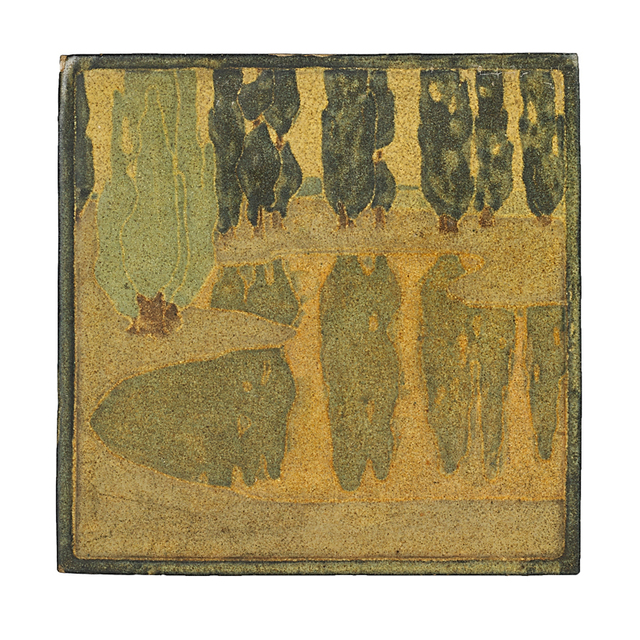 Marblehead Pottery, ‘Marblehead Fine And Rare Scenic Tile, Marblehead, MA’, ca. 1908, Rago/Wright