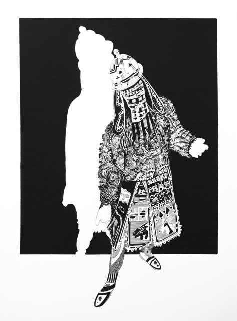 Chourouk Hriech, ‘Les apparitions #6’, 2019, Drawing, Collage or other Work on Paper, Indian ink on paper, L'Atelier 21