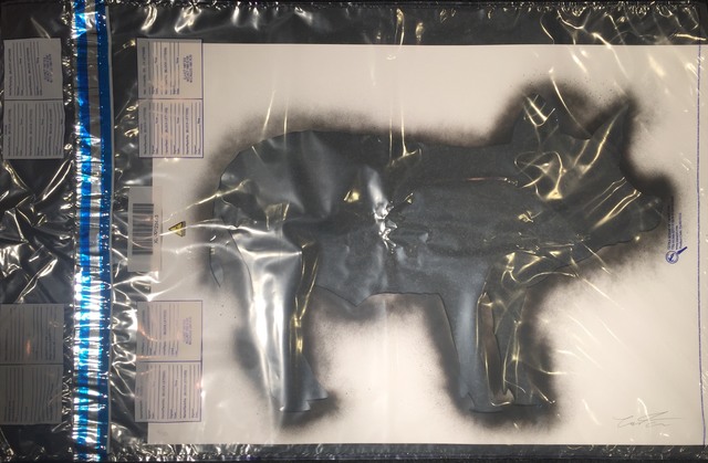 Cartrain, ‘Pig in a Police Evidence Bag ’, 2017, Print, Spray painted stencil in a police evidence bag, Imitate Modern