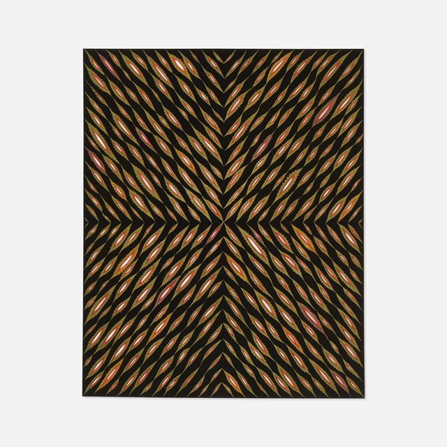 Fred Tomaselli, ‘50 V's for the Center of your Face’, 1998, Print, Aquatint photo etching, Rago/Wright