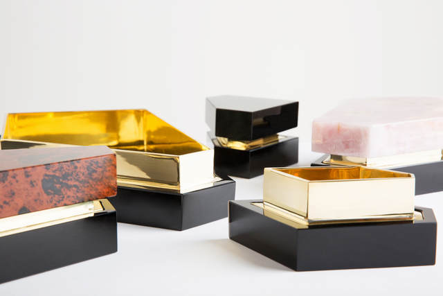Gloria Cortina, ‘Silent A’, 2016, Design/Decorative Art, Polished bronze, black obsidian, golden obsidian, silver obsidian, red obsidian and pink quartz, Cristina Grajales Gallery