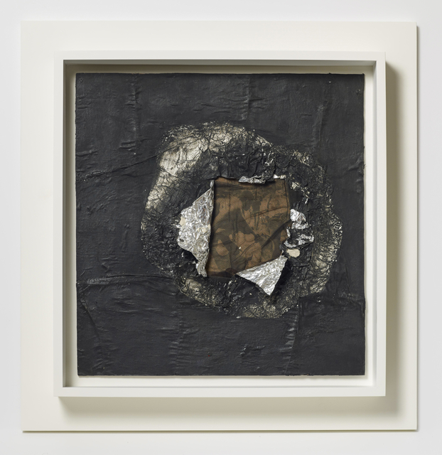 Jack Whitten, ‘Birmingham’, 1964, Painting, Aluminum foil, newsprint, stocking, and oil on plywood, Brooklyn Museum