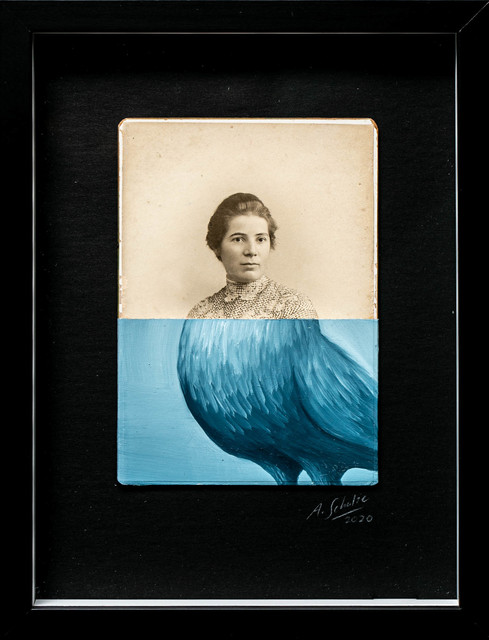 André Schulze, ‘Bird woman’, 2020, Painting, Photography, oil paint, Paradigm Gallery + Studio