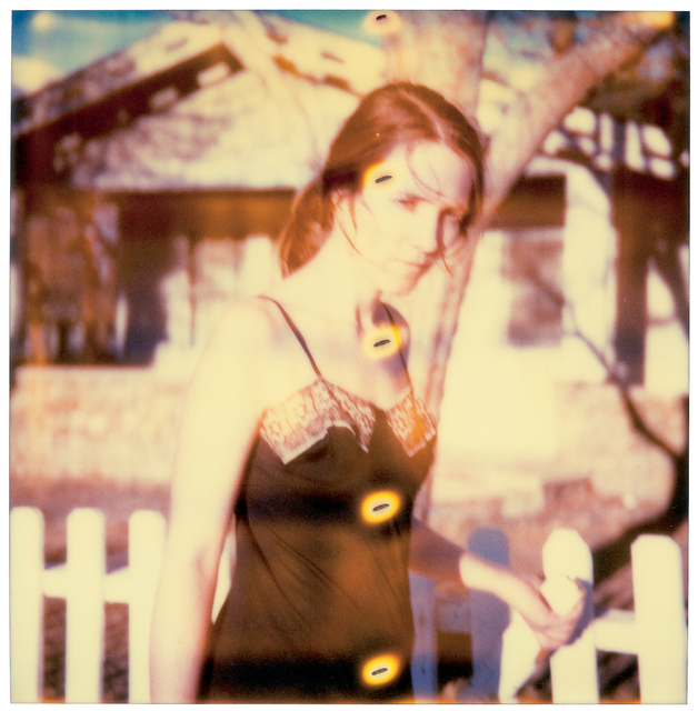 Stefanie Schneider, ‘Girl at Fence’, 2005, Photography, Analog C-Print, enlarged and handprinted by the artist on Archive Fuji Chrystal Paper, based on a Stefanie Schneider expired Polaroid photograph, mounted on Aluminum with matte UV-Protection, Instantdreams