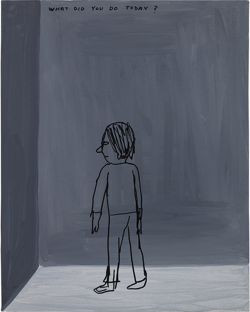 David Shrigley, ‘What did you do today?’, 2000, Painting, Acrylic on canvas, Phillips