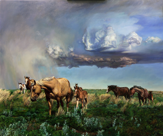 Jeff Dodd, ‘Rodeo Stock - Mothers and Babies’, 2020, Painting, Oil on Panel, M.A. Doran Gallery