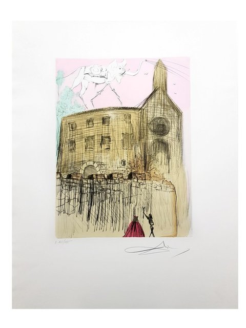 Salvador Dalí, ‘Original Etching "Gala's Castle" by Salvador Dalí’, 1974, Galerie Philia