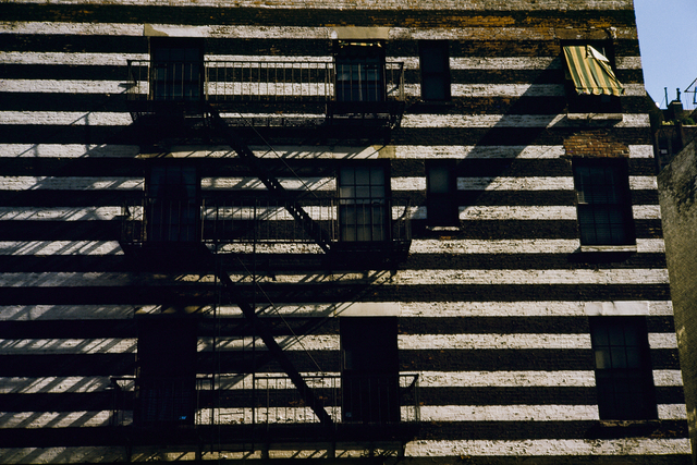 Werner Bischof, ‘Striped Building with Fire Escape, New York, USA’, 1953, Photography, 2019 Super Chromogenic print, David Hill Gallery