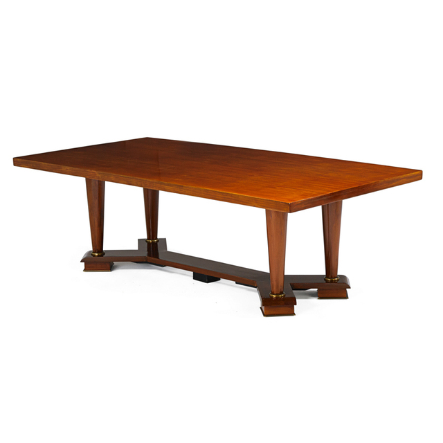 Jean Royère, ‘Large Dining Table, France’, ca. 1957, Design/Decorative Art, Mahogany, Brass, Enameled Wood, Rago/Wright
