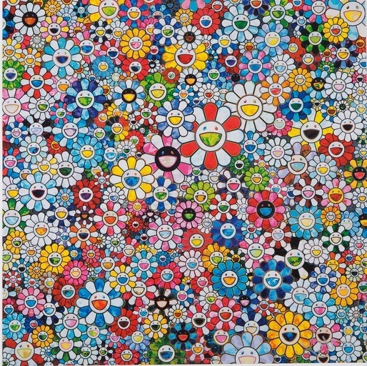 Takashi Murakami, ‘Flowers with Smiley Faces ’, 2013, Print, Offset lithograph in colors on smooth wove paper, Lougher Contemporary