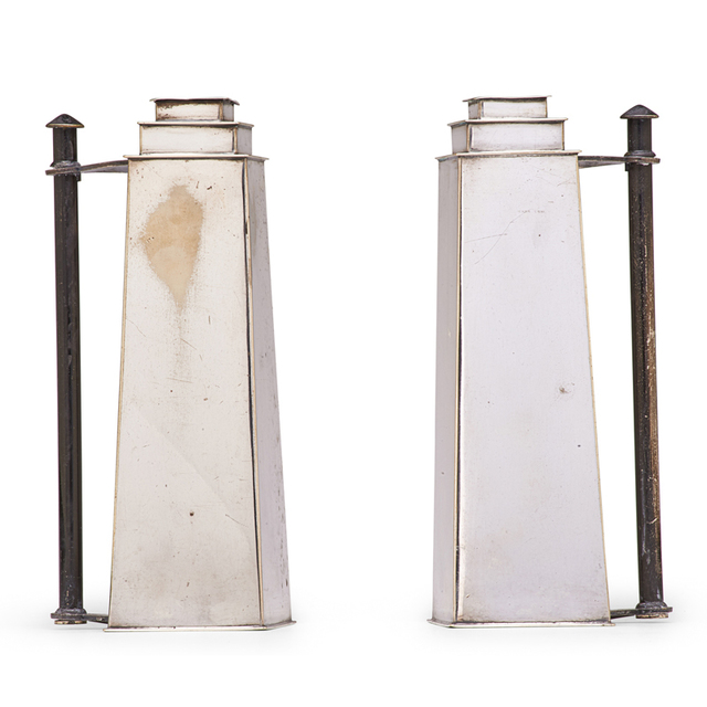 Louis W. Rice, ‘Two Skyscraper Candlesticks From The Apollo Studio Line, New York’, 1920s, Rago/Wright