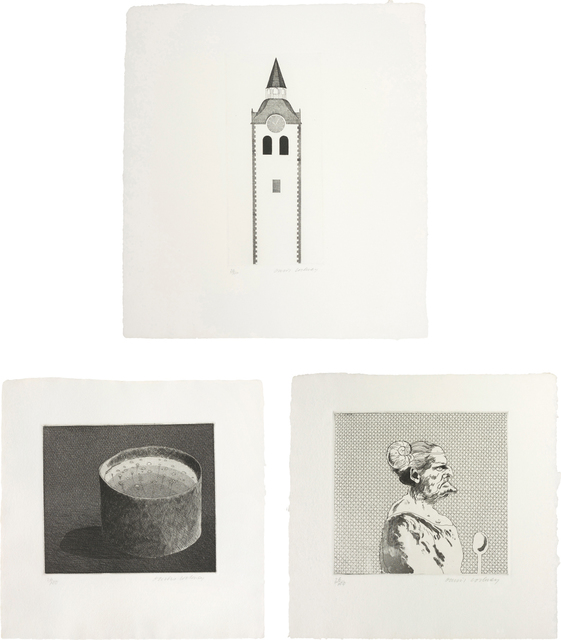 David Hockney, ‘The Church Tower and the Clock, The Pot Boiling; and The Cook; plates 10, 8 and 7 from Illustrations for Six Fairy Tales from the Brothers Grimm’, 1969, Phillips