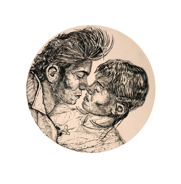 Tyler Bright Hilton, ‘I'll Build a House Inside of You (Pink)’, 2018, Drawing, Collage or other Work on Paper, Etching on silk, VIVIANEART