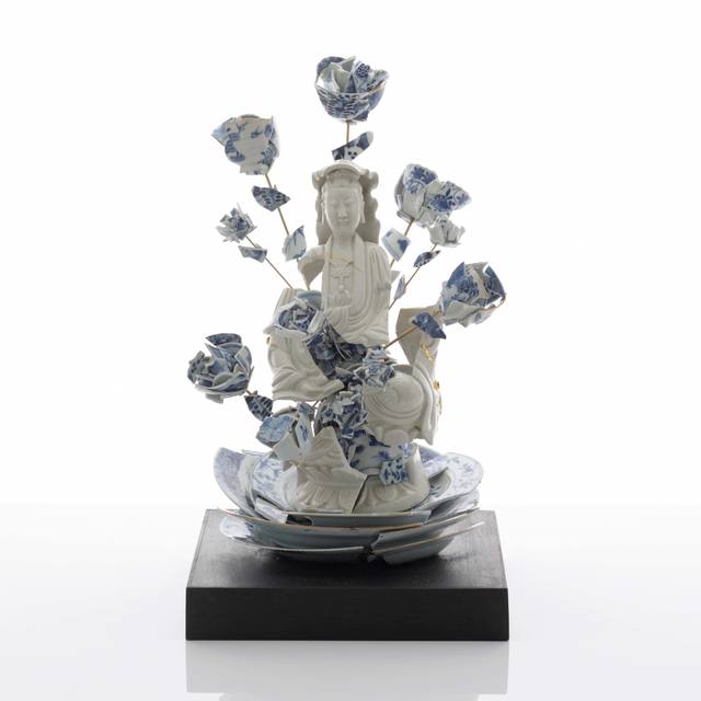 Bouke de Vries, ‘Fragmented Guan Yin with Flowers’, 2017, Sculpture, 18th & 19th century Chinese porcelain fragments and mixed media, Adrian Sassoon