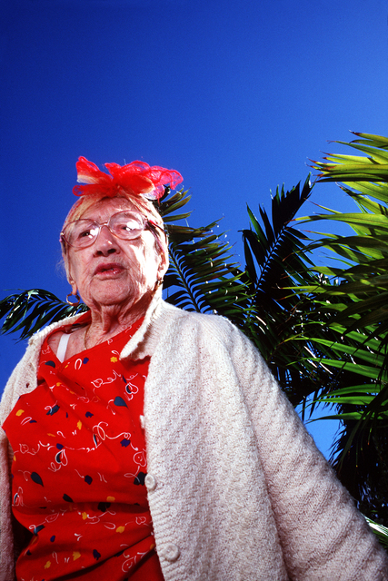 Naomi Harris, ‘Frieda in Front of Palms, Haddon Hall Hotel, Miami Beach, FL’, 1999, Circuit Gallery