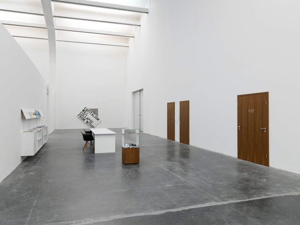 Installation view of "Elmgreen & Dragset: The Well Fair" Photo: Eric Gregory Powell. Courtesy Ullens Center for Contemporary Art Installation view of "Elmgreen & Dragset: The Well Fair" Photo: Eric Gregory Powell. Courtesy Ullens Center for Contemporary Art