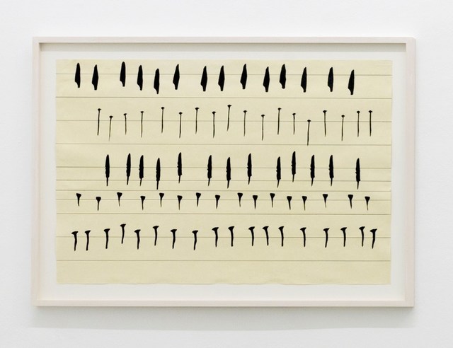 Carola Dertnig, ‘Singing Nails III’, 2019, Drawing, Collage or other Work on Paper, Collage and ink on handmade paper, Galerie Crone