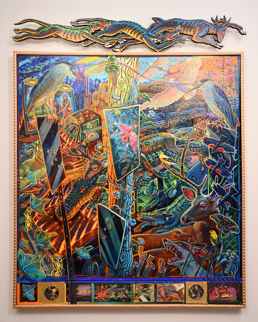 Mark Messersmith, ‘Dead Endings’, 2019, Painting, Oil on canvas, carved wooden pediment, and mixed media predella, Valley House Gallery & Sculpture Garden