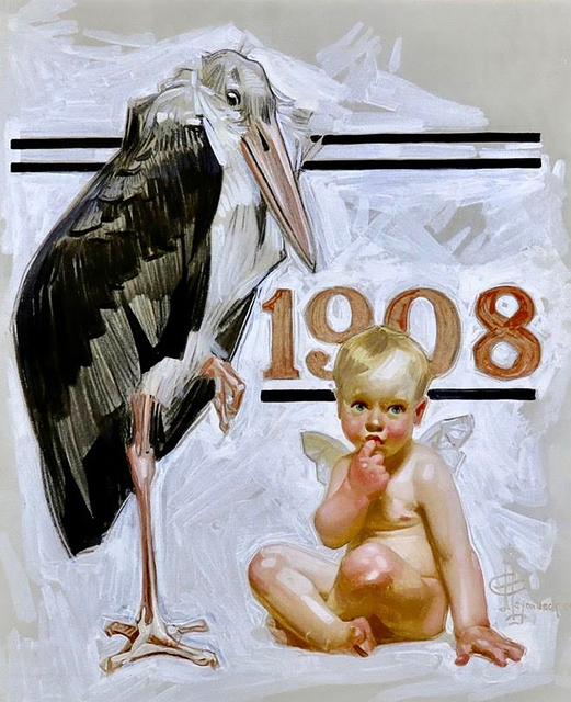 Joseph Christian Leyendecker, ‘New Years Baby, Saturday Evening Post Cover, 1907’, 1907, Painting, Oil Painting, The Illustrated Gallery
