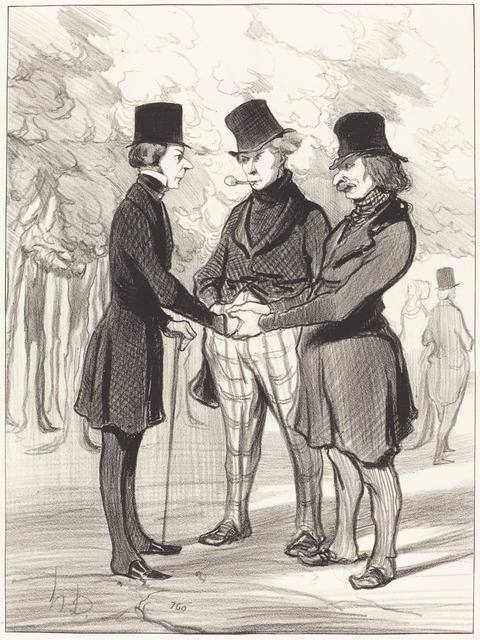 Honoré Daumier, ‘Quelle heureuse rencontre!... C'est...’, 1845, National Gallery of Art, Washington, D.C.