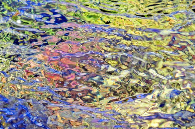Larry Garmezy, ‘Flow State #1 - Abstract Water Photography of a Rocky Mountain natural abstraction, spring, waterscape in blue, red / coral, and yellow’, 2017, Archway Gallery