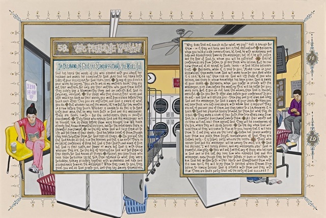 Sandow Birk, ‘American Qu'ran/Sura 58’, 2011, Drawing, Collage or other Work on Paper, Gouache, acrylic, and ink on paper, Catharine Clark Gallery
