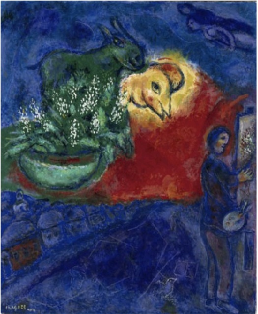 Marc Chagall, ‘L'Âne Vert ’, 1978, Painting, Oil on canvas, Opera Gallery