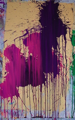 Ushio Shinohara, ‘Pink & Purple on Pastel Yellow’, 2015, Deborah Colton Gallery