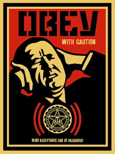 Shepard Fairey (OBEY), ‘Obey with Caution’, 2002, Gregg Shienbaum Fine Art