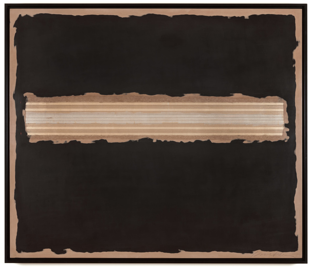George Dunbar, ‘Barataria’, 2015, Painting, Moon leaf with black and beige clay, Callan Contemporary