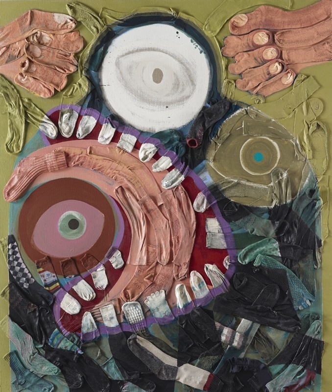 Clobber Head, 2014
Acrylic and socks on linen
78 x 66" Clobber Head, 2014
Acrylic and socks on linen
78 x 66"