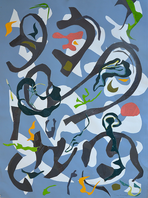 Sue Hanckel, ‘Serpens caput’, 2019, Print, Lino,Stencil,Collage, Open Bite Printmakers
