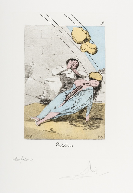 Salvador Dalí, ‘Plate 9 (From Les Caprices de Goya de Dali) (M & L 856)’, 1977, Print, Drypoint on heliogravure with stencil, Forum Auctions