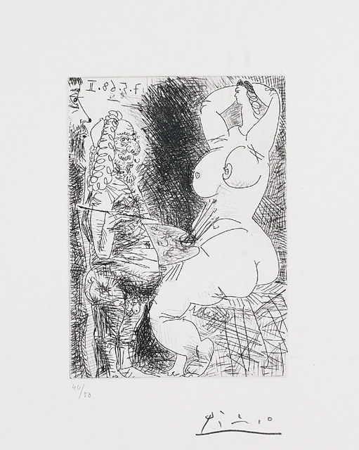 Pablo Picasso, ‘Vieux Peintre, Modèle et Spectateur (Old Painter, Model and Spectator), pl. 68 from Séries 347’, 1968, Phillips