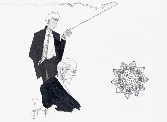 Pavel Pepperstein, ‘A Traitor to Hell (Illustration for the book The Secret of our Time)’, 2012, Drawing, Collage or other Work on Paper, Watercolour, ink and marker on paper, KEWENIG