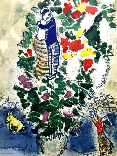 Marc Chagall, ‘Lithograph "Lovers" after Marc Chagall’, 1965, Galerie Philia