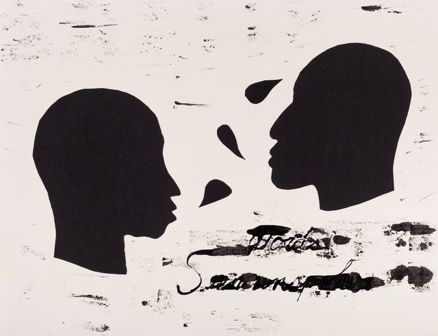Onajide Shabaka, ‘Words Seen Unspoken ’, 2013, Drawing, Collage or other Work on Paper, Enamel collage on paper, Emerson Dorsch