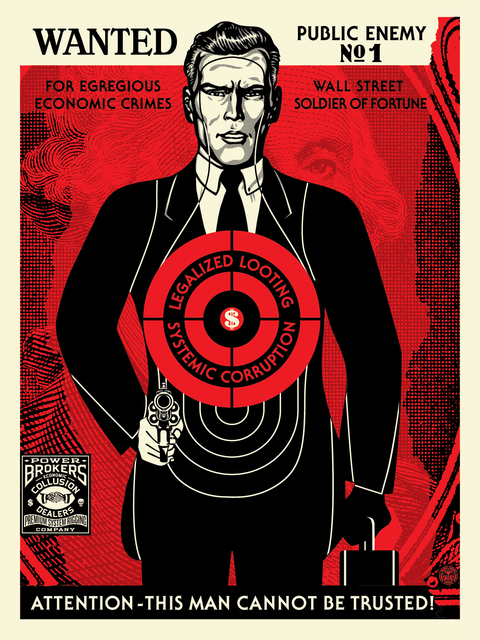 Shepard Fairey (OBEY), ‘Wall Street public enemy’, 2017, AYNAC Gallery